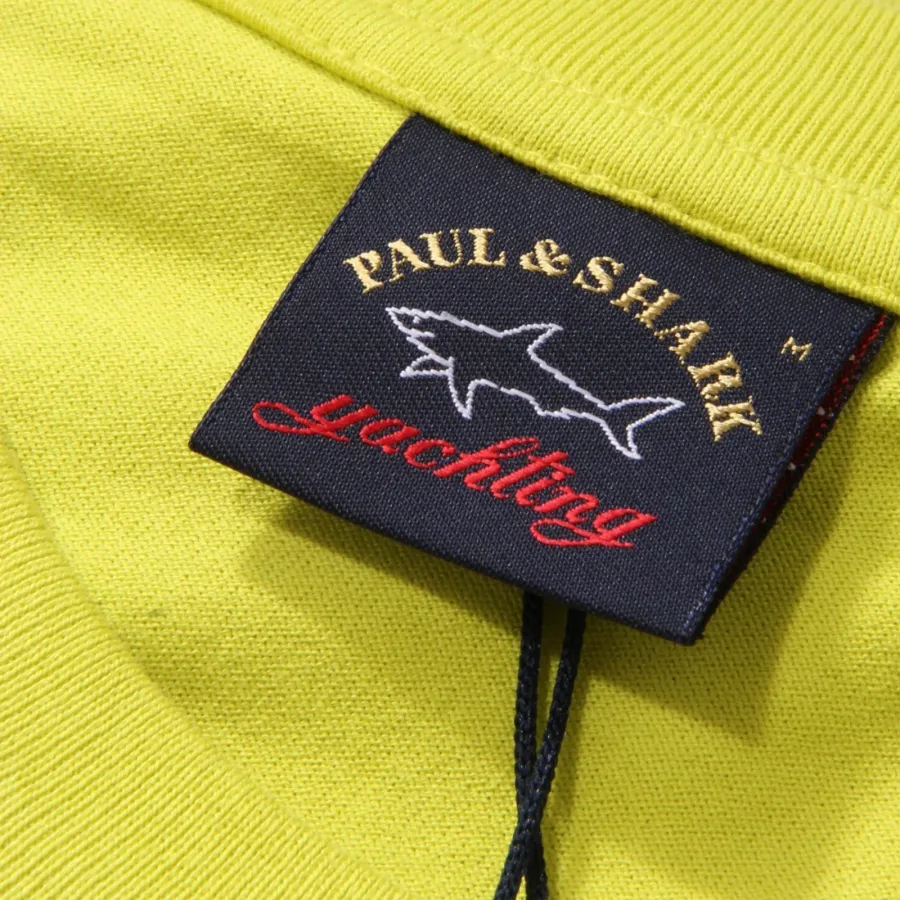 1438AH maglia uomo PAUL&SHARK lime green cotton t-shirt man