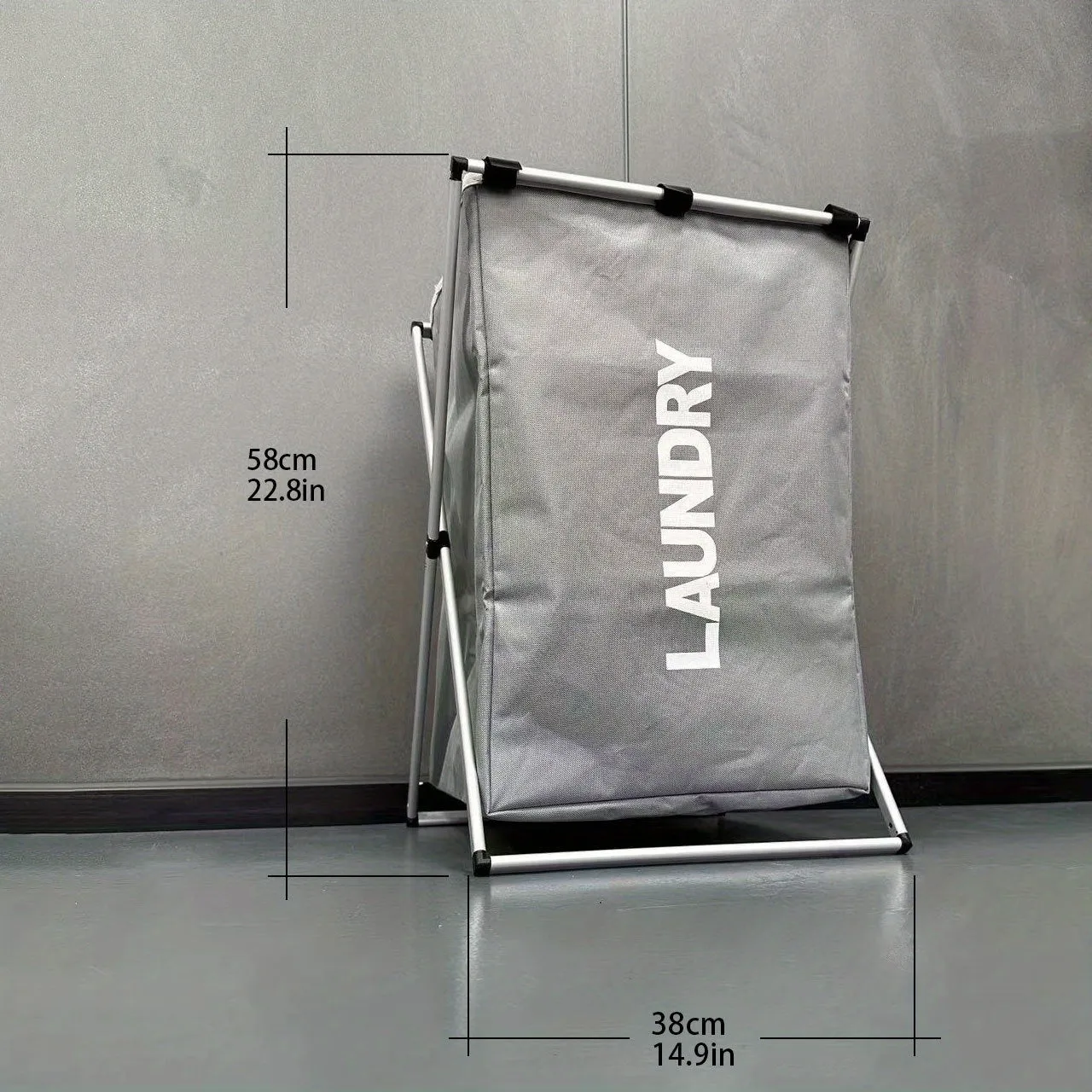 1pc Lavanderia Sorter, 35L Cesto Per La Biancheria, 2/3 Sezioni Cesto Per La Biancheria Pieghevole Con Telaio In Alluminio, 60.9