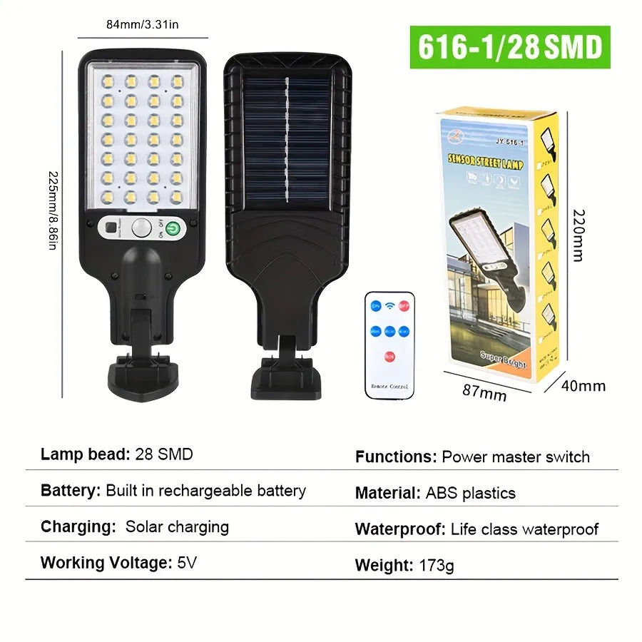1pc Luce Solare Esterna LED COB SMD, 1200 Lumen, 3 Modalità Di Luce, Impermeabile IP67, Luce Solare Di Sicurezza Con Sensore Di 