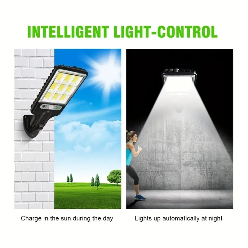 1pc Luce Solare Esterna LED COB SMD, 1200 Lumen, 3 Modalità Di Luce, Impermeabile IP67, Luce Solare Di Sicurezza Con Sensore Di 