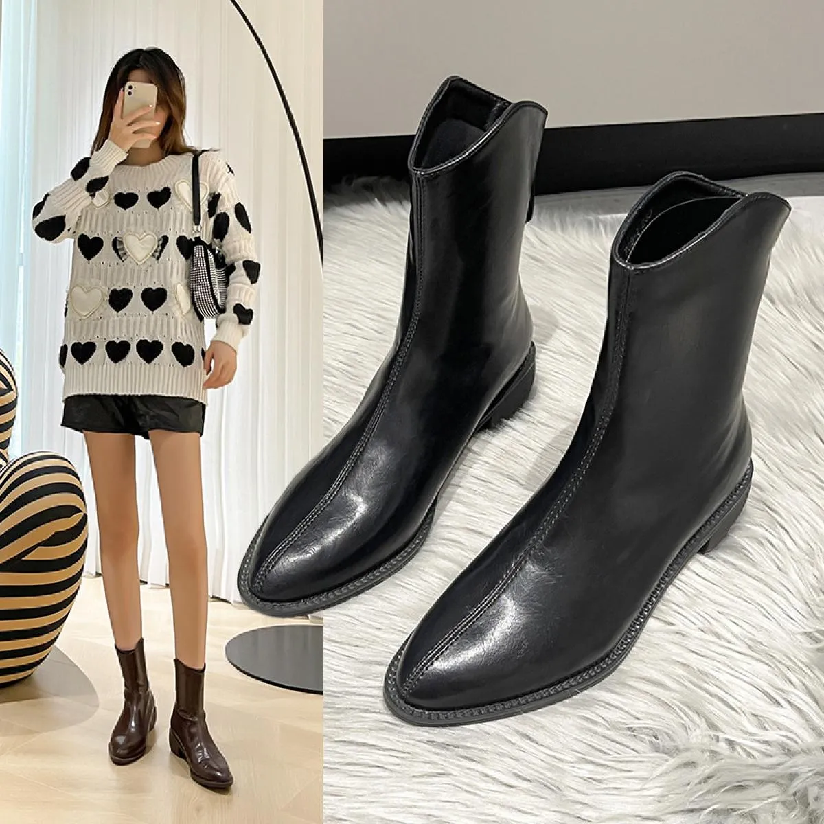 2022 stivali alti al ginocchio invernali stivali da donna scarpe da donna autunnali stivali lunghi moda tacchi quadrati stivali
