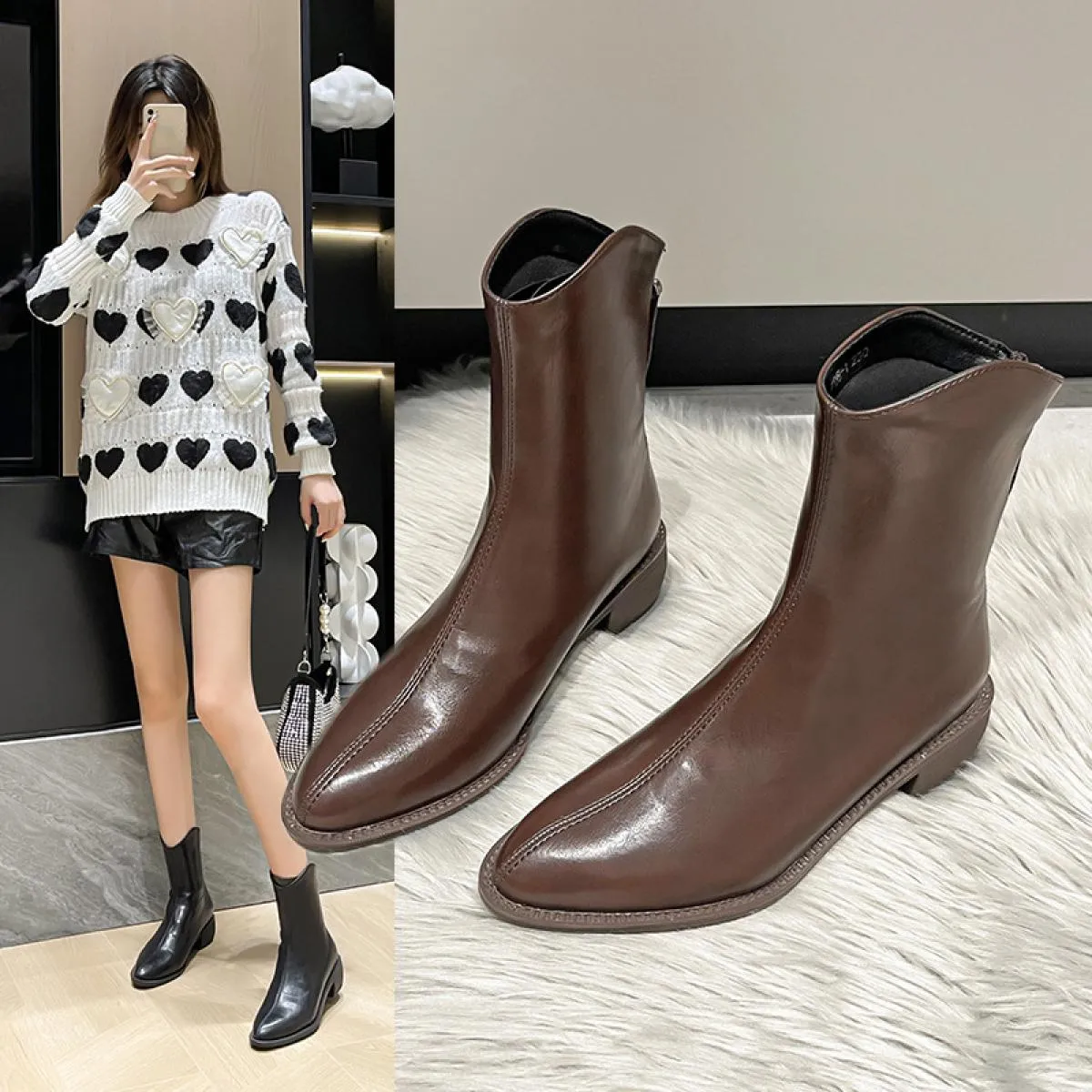 2022 stivali alti al ginocchio invernali stivali da donna scarpe da donna autunnali stivali lunghi moda tacchi quadrati stivali