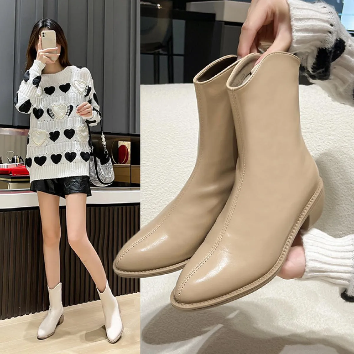 2022 stivali alti al ginocchio invernali stivali da donna scarpe da donna autunnali stivali lunghi moda tacchi quadrati stivali