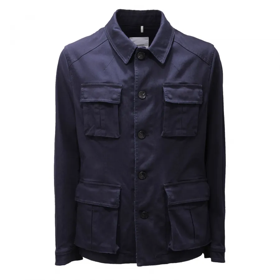 2042AD giubbotto uomo OFFICINA36 blue cotton jacket man