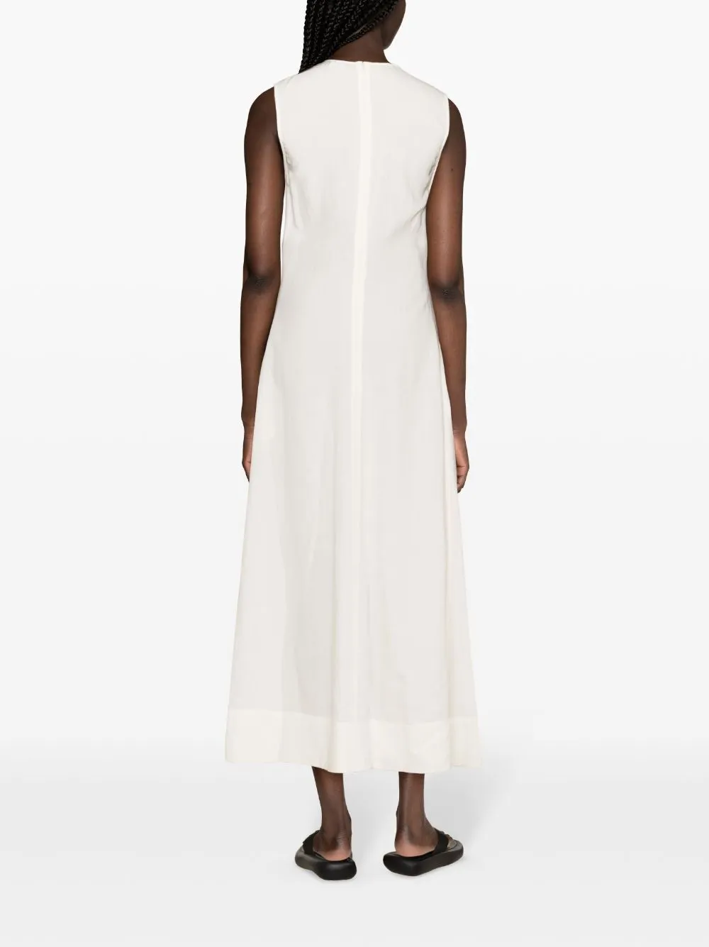 Abito con scollo a V in bianco - donna