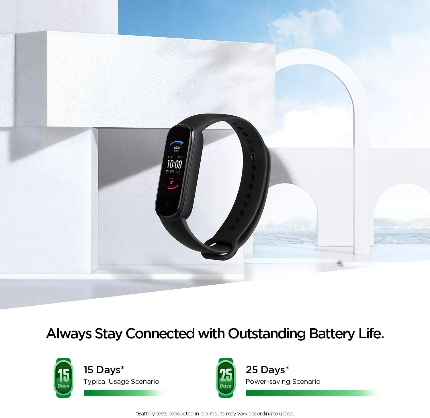 Amazfit Band 5 Smartwatch Tracker Fitness Orologio Sport Smartband con Alexa Integrato Impermeabile 5 ATM di 15 Giorni, Contapas