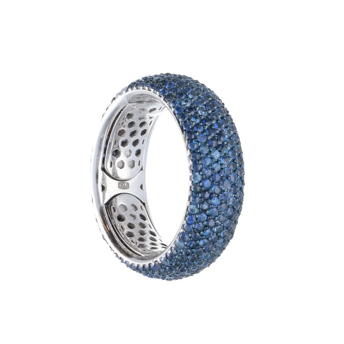 Anello in oro bianco con zaffiri