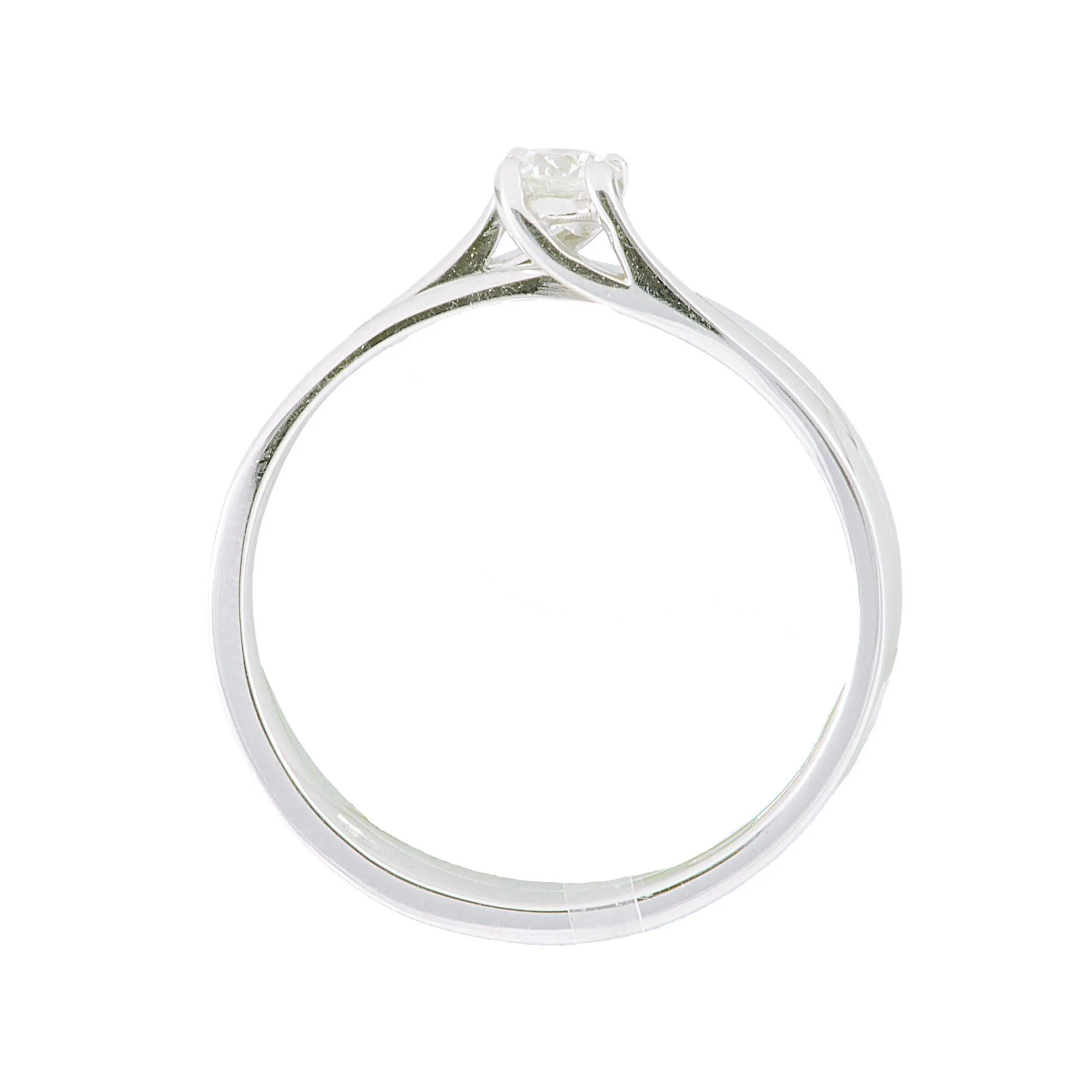 ANELLO SOLITARIO IN ORO BIANCO E DIAMANTE CT 0,17 MIS 14
