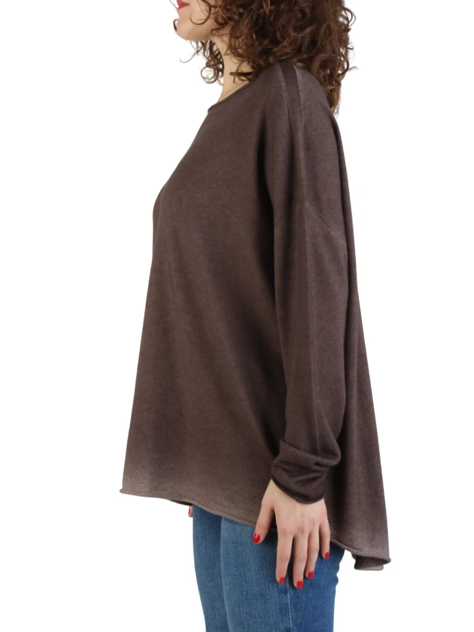 Arovescio maglione in lana Merino extrafine marrone