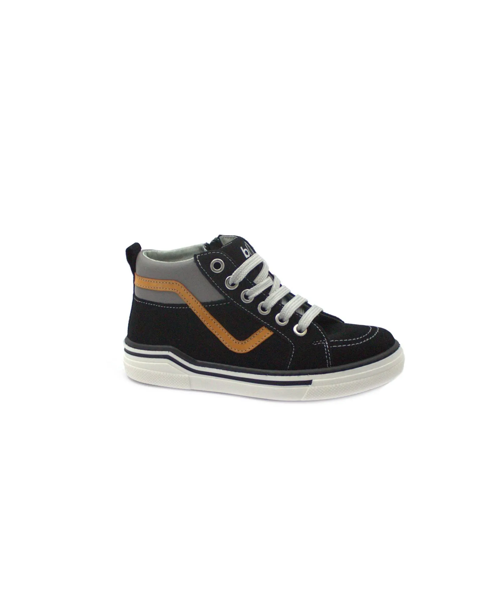 BALOCCHI 633700 BLAKE 31/35 nero scarpe bambino sneakers lacci pelle zip