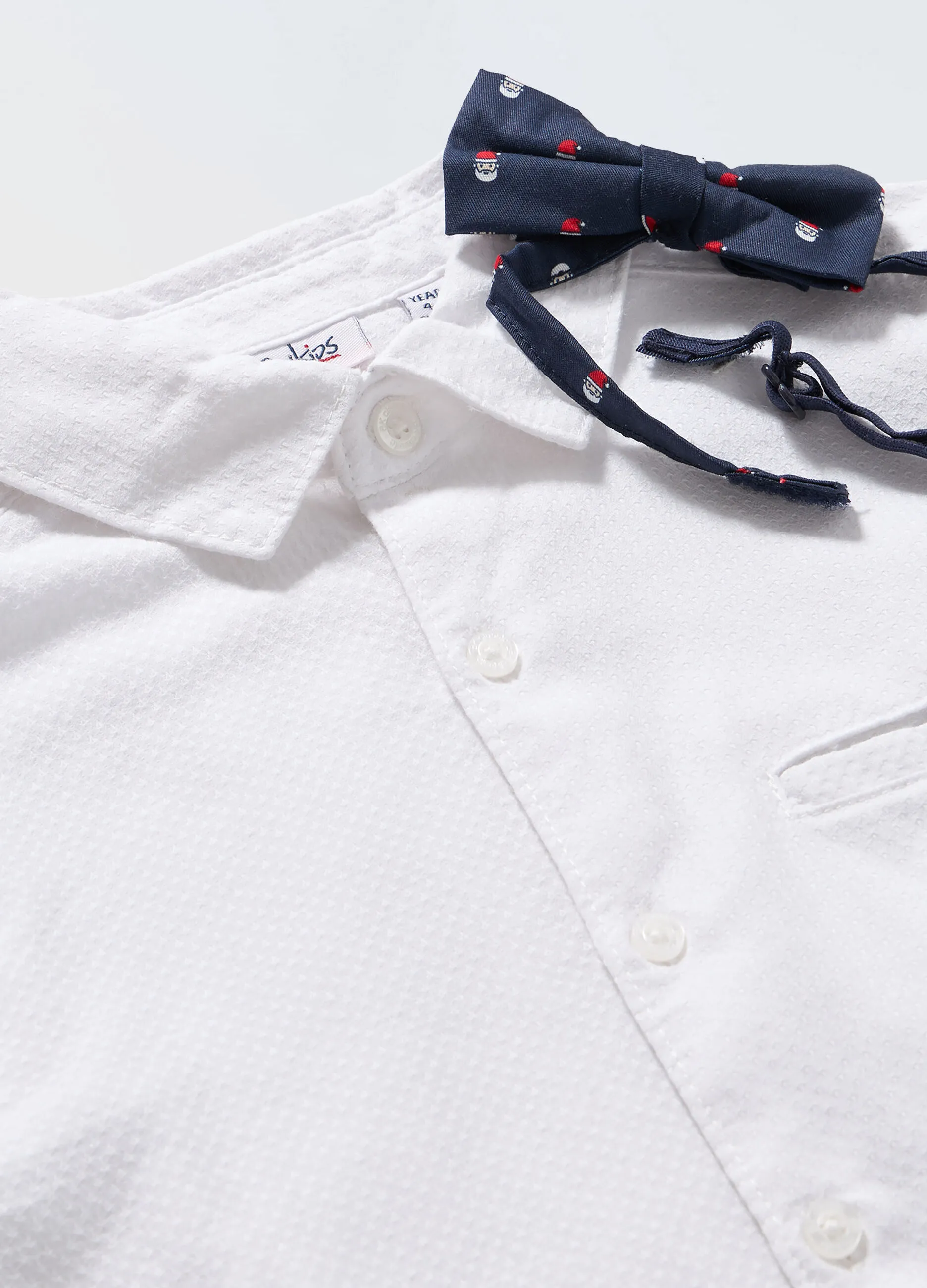 BLUKIDS  Camicia in puro cotone con papillon bambino