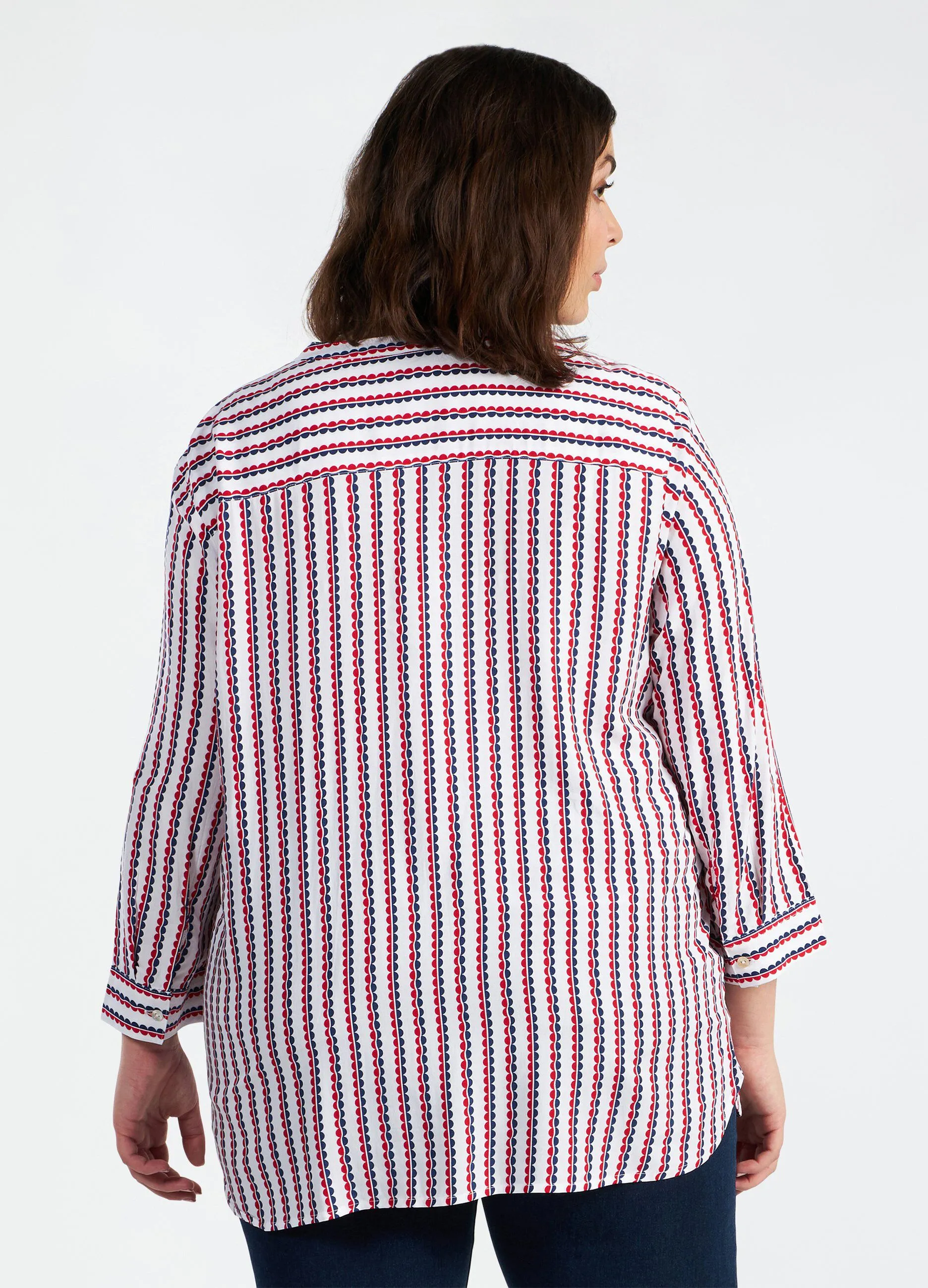 Blusa con scollo a V in viscosa