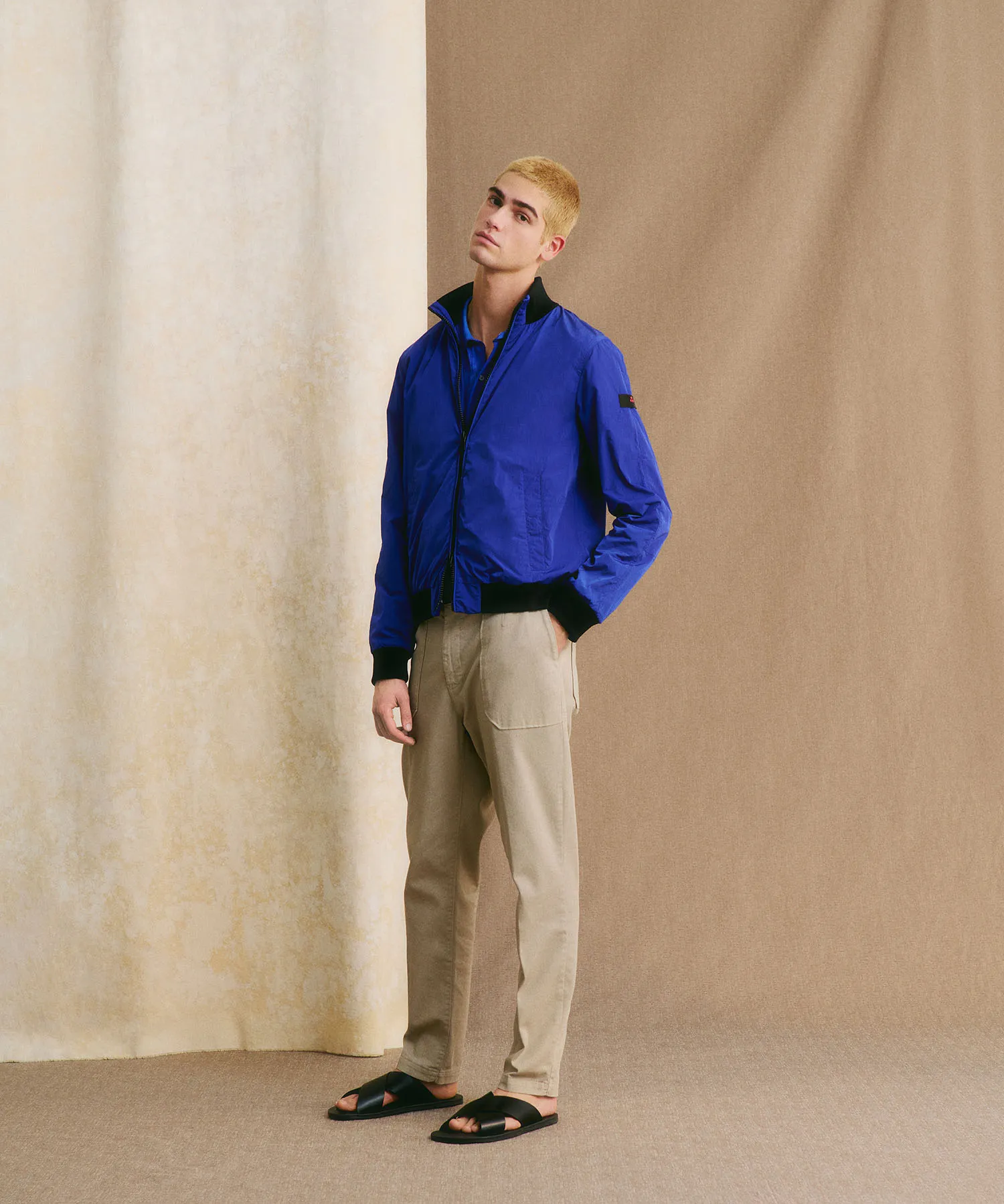 Bomber lucido in tela di nylon