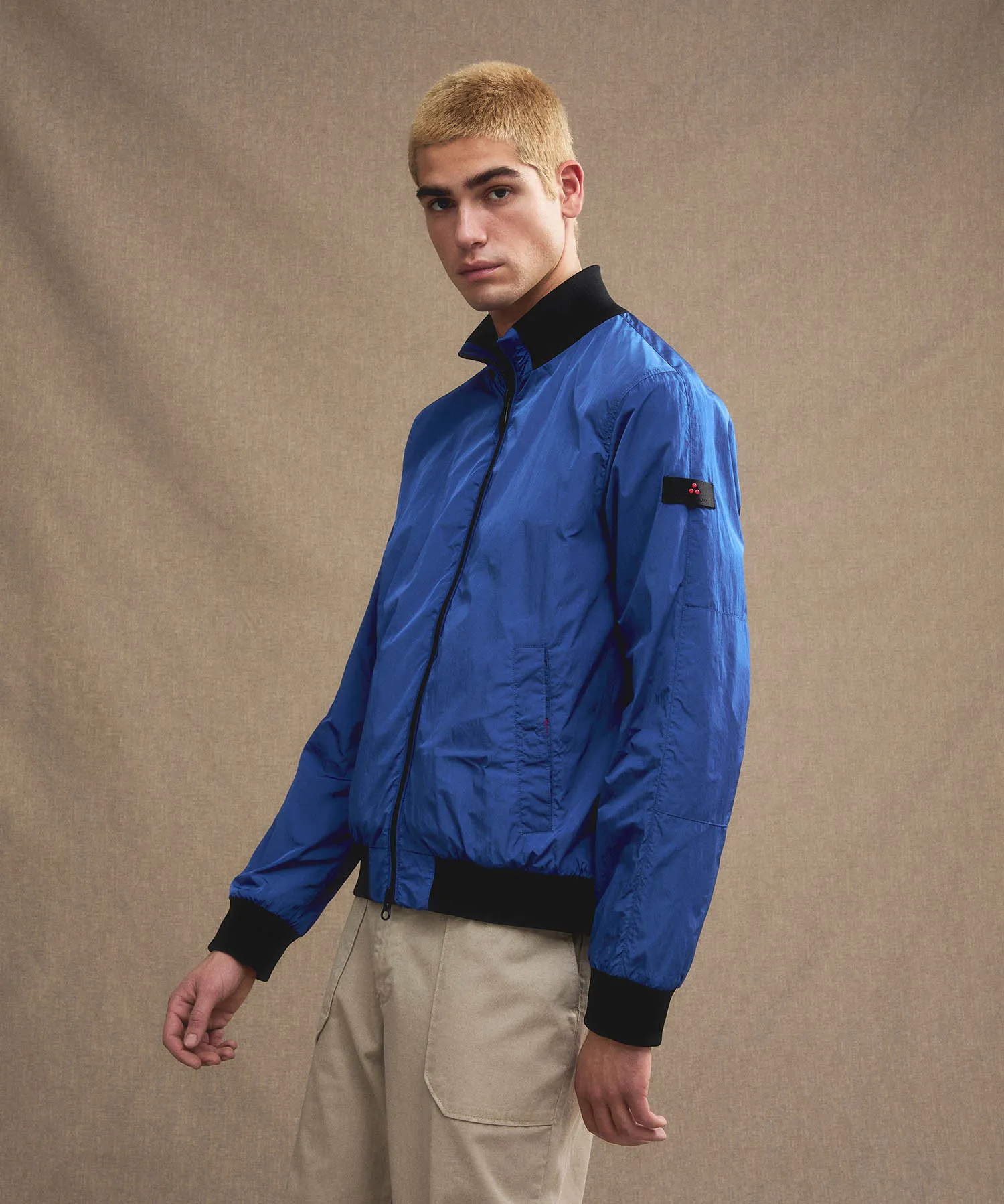 Bomber lucido in tela di nylon