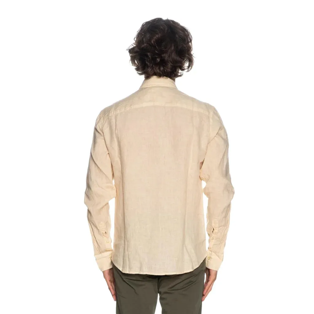 Brand PEUTEREY Camicia PEUTEREY uomo in Lino beige con colletto e manica lunga