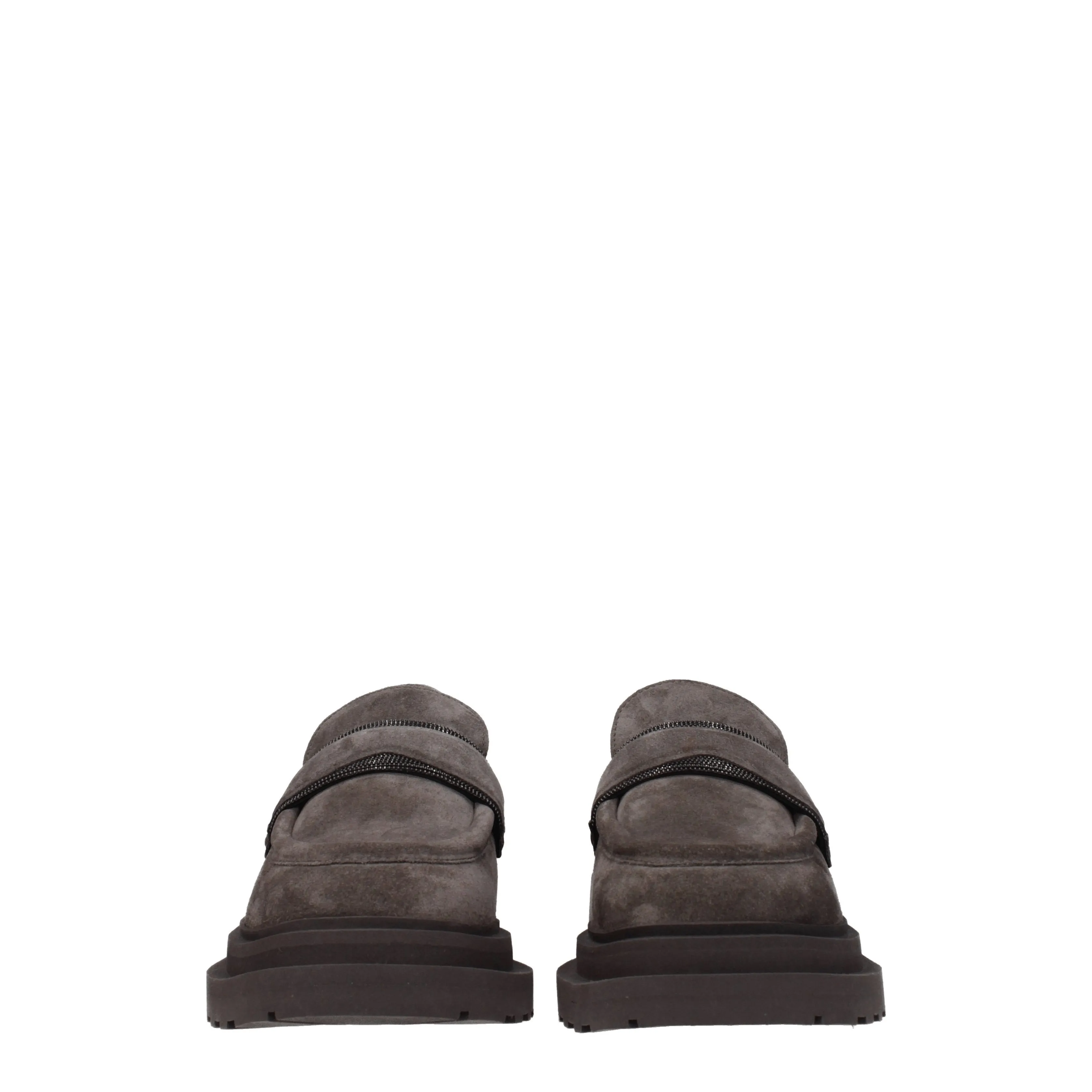 Brunello Cucinelli Mocassini Donna Camoscio Grigio/Talpa