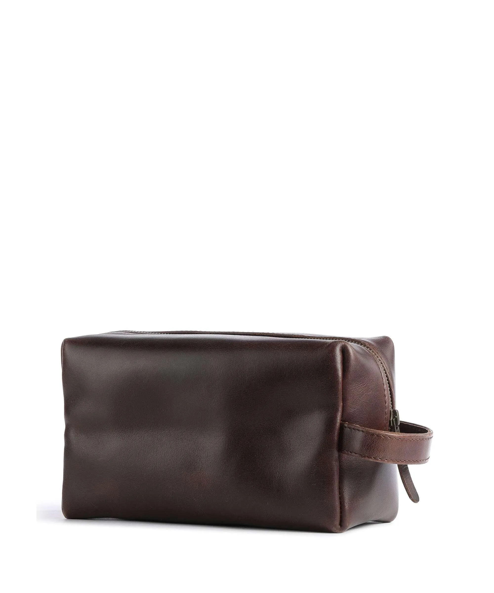  Buckle & Seam Crazy Horse Everest Borsa da toilette marrone scuro 22 cm  