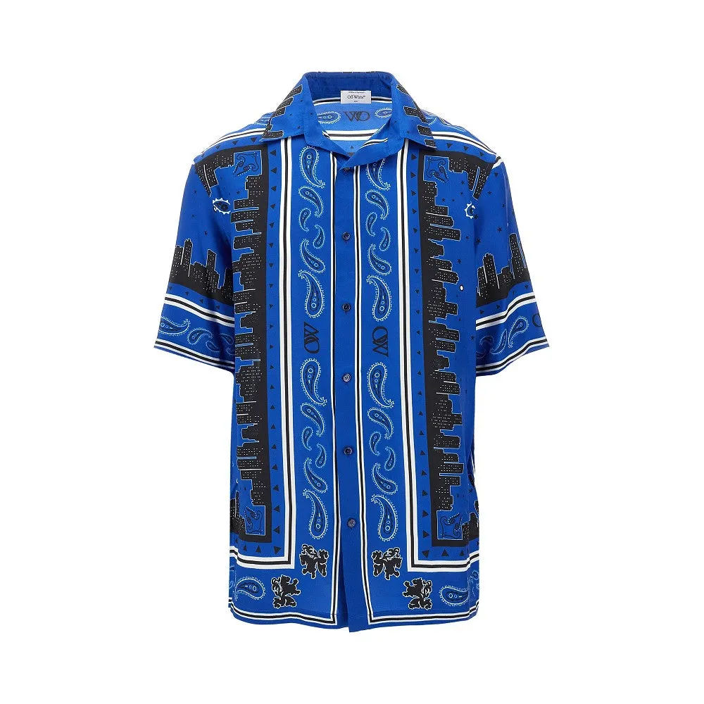 Camicia bowling in viscosa stampa Bandana
