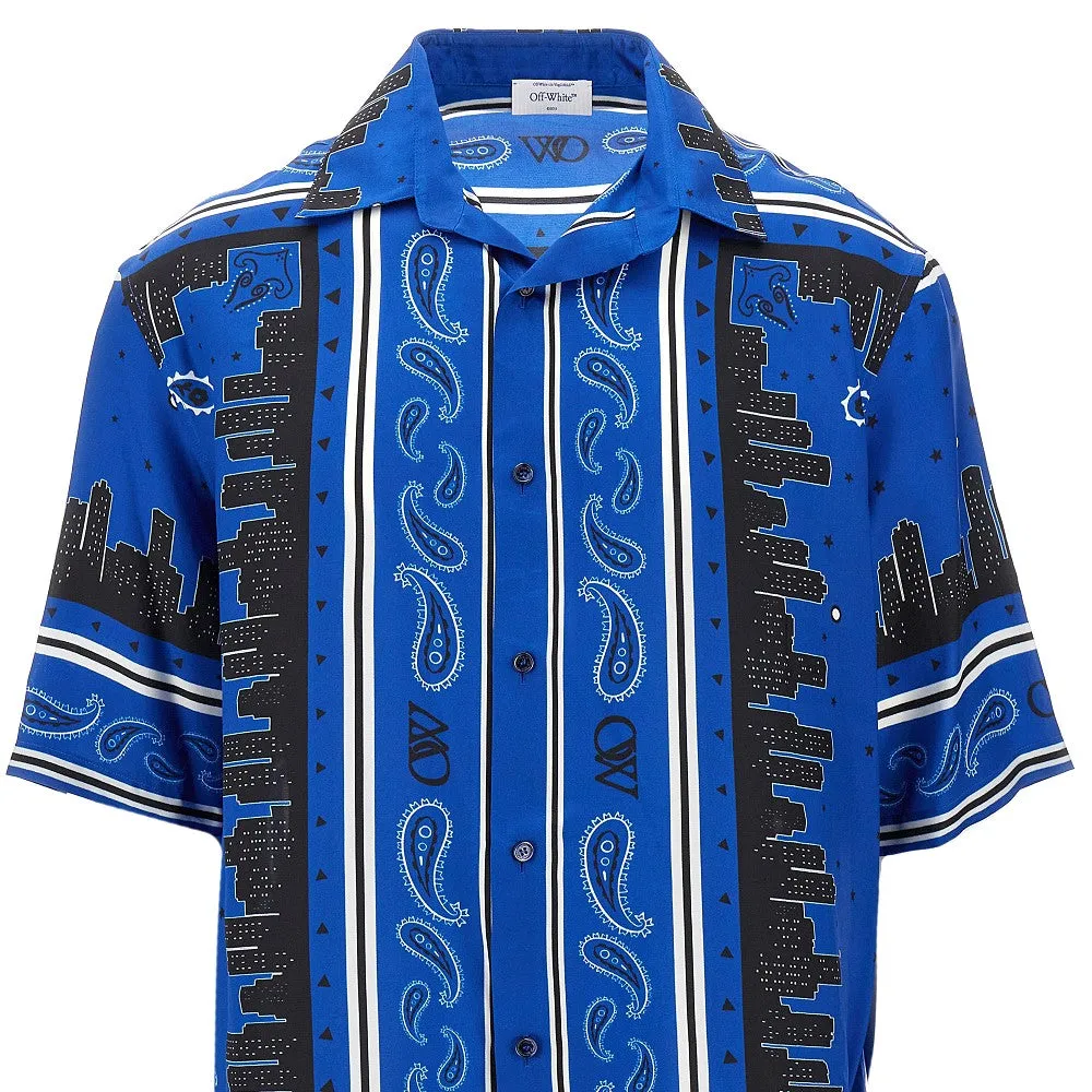 Camicia bowling in viscosa stampa Bandana