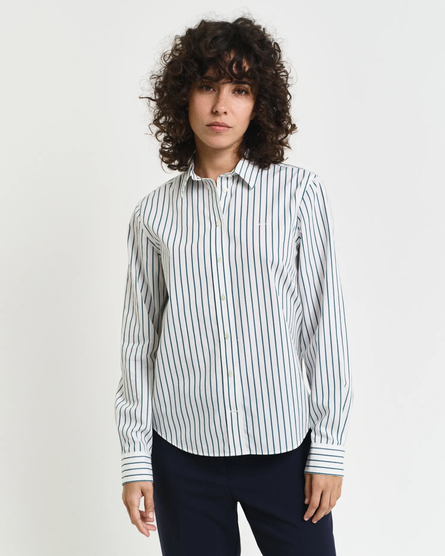 Camicia classica in popeline a righe regular fit    