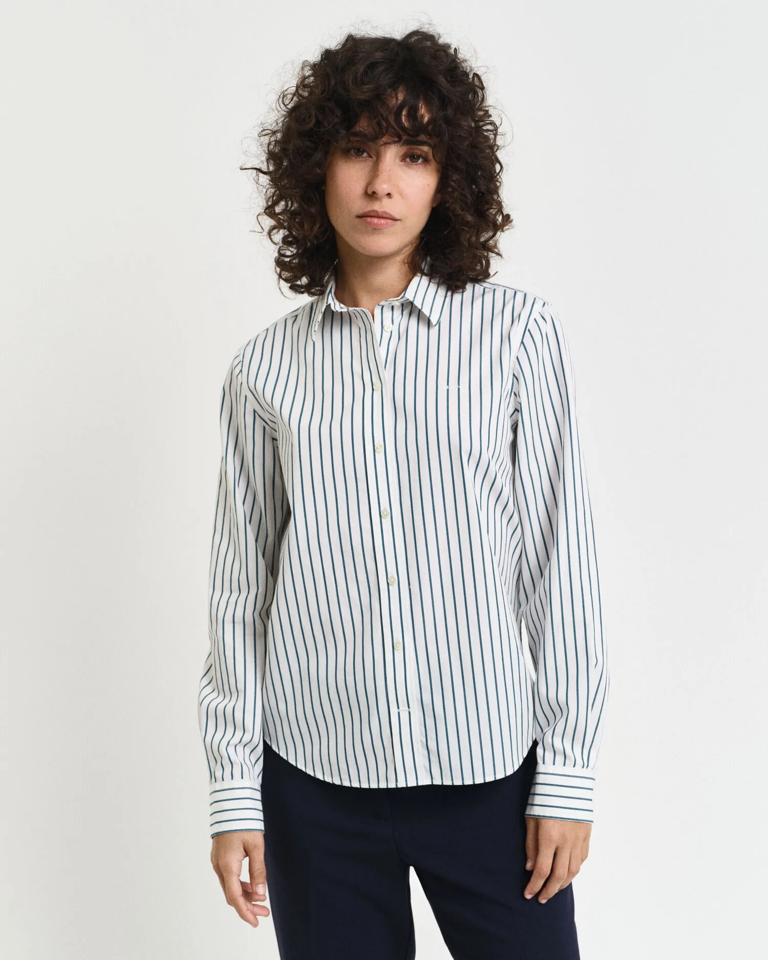 Camicia classica in popeline a righe regular fit    