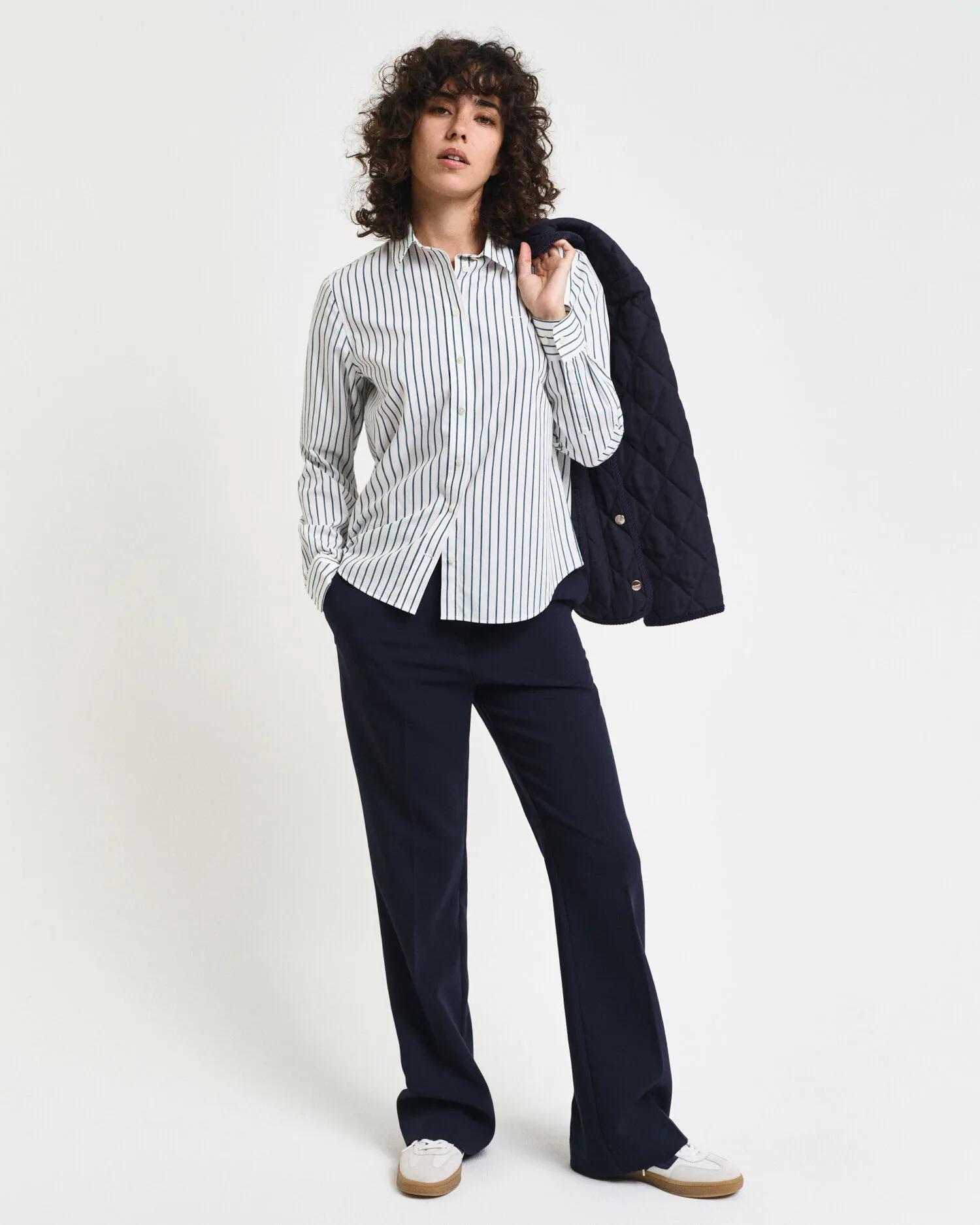 Camicia classica in popeline a righe regular fit    