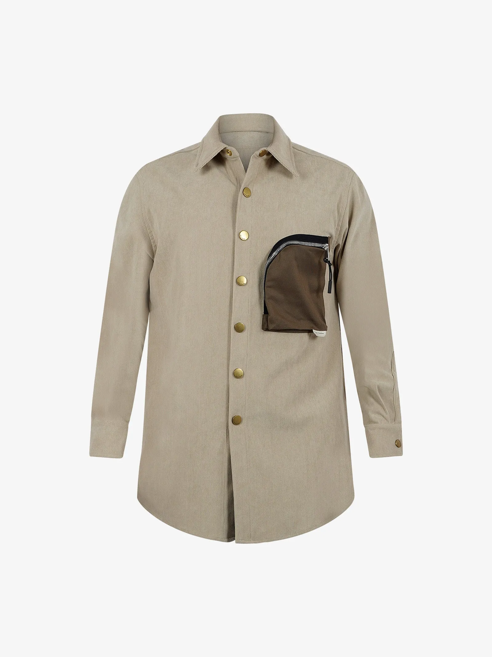 Camicia con taschino XCM7171 uomo beige