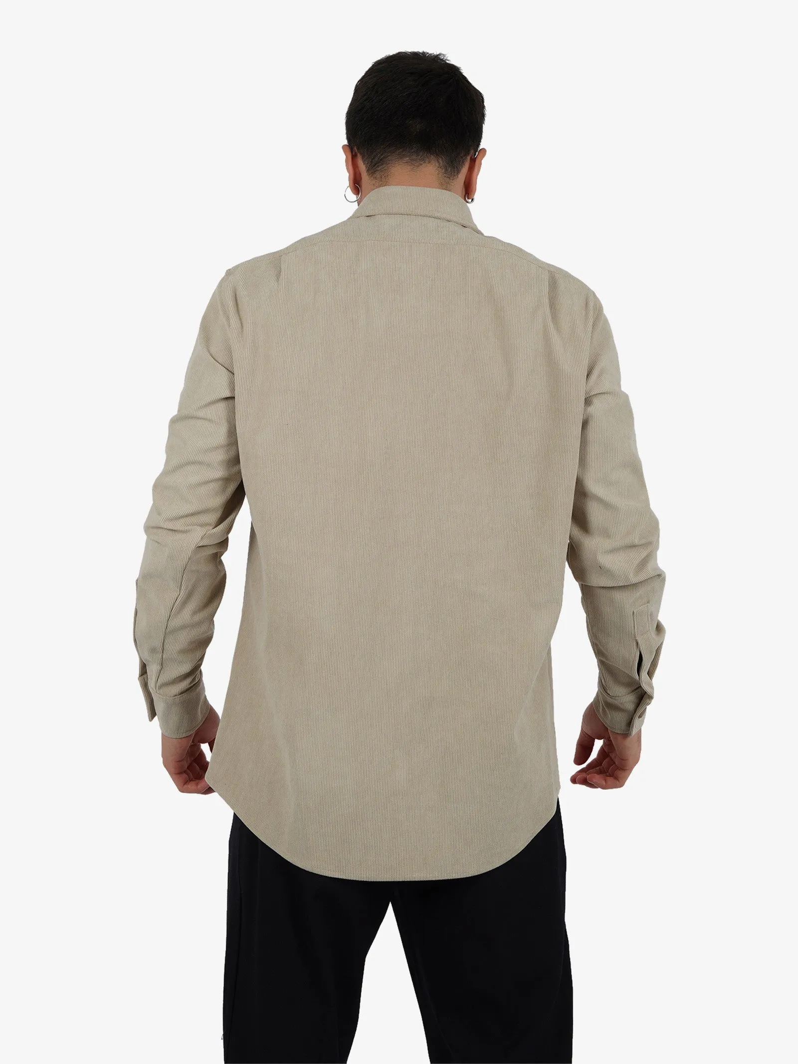 Camicia con taschino XCM7171 uomo beige