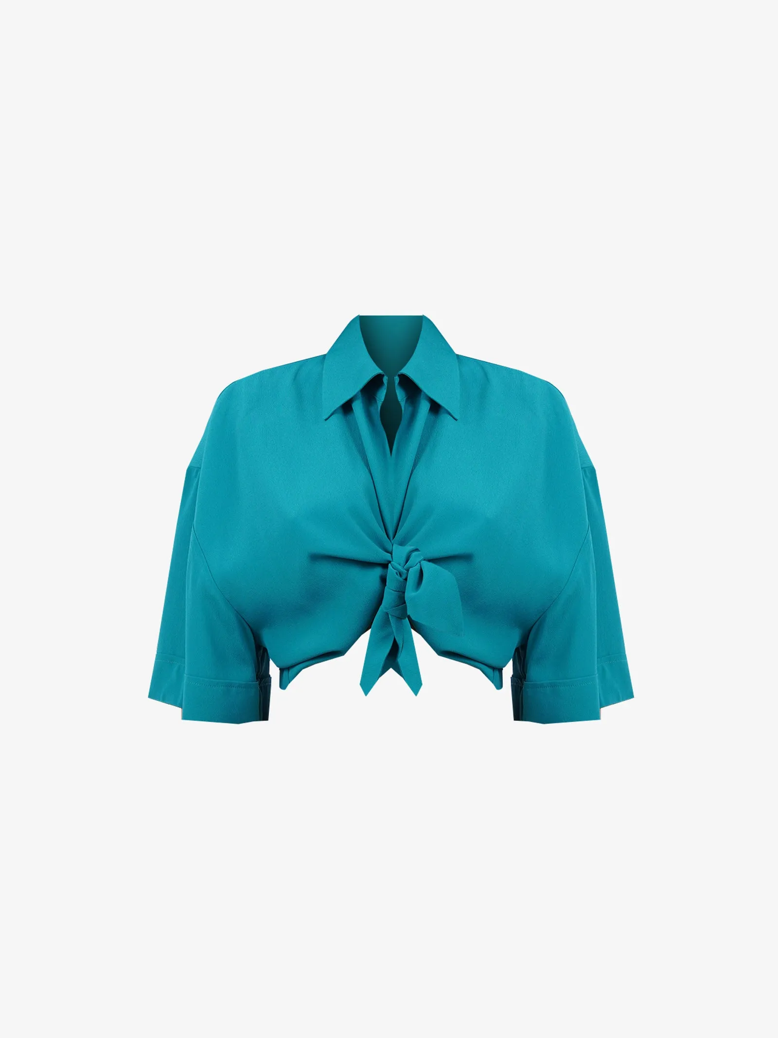 Camicia in acetato azzurra Chelsie
