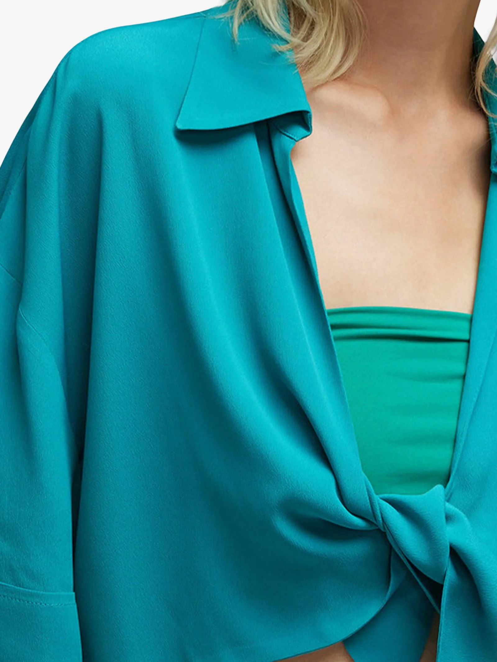 Camicia in acetato azzurra Chelsie
