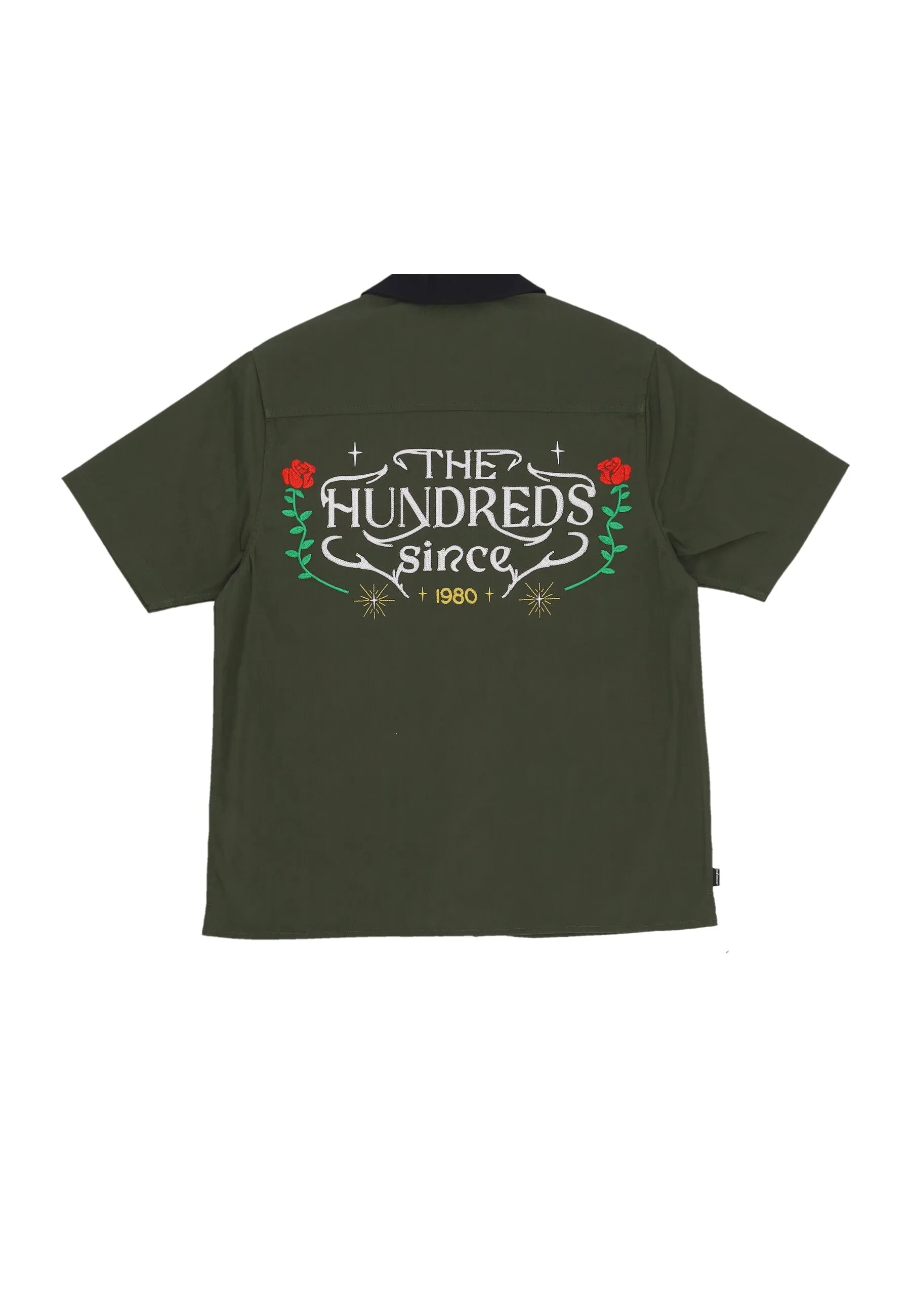 Camicia Manica Corta Uomo Giles Woven Military Green