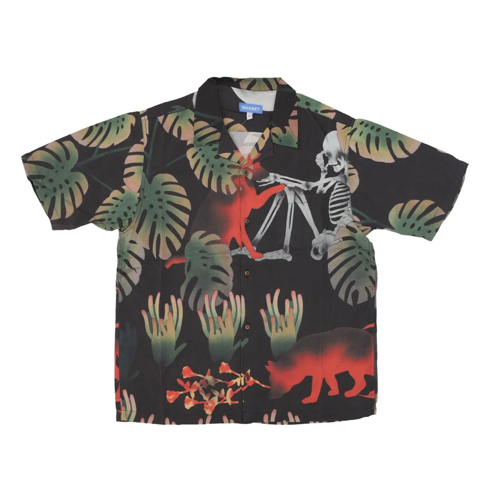 Camicia Manica Corta Uomo Vision Quest Button Up Shirt Black