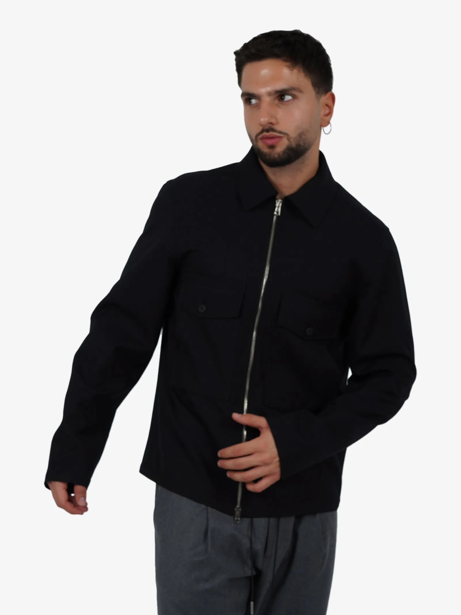 Camicia Zip S130 uomo nero