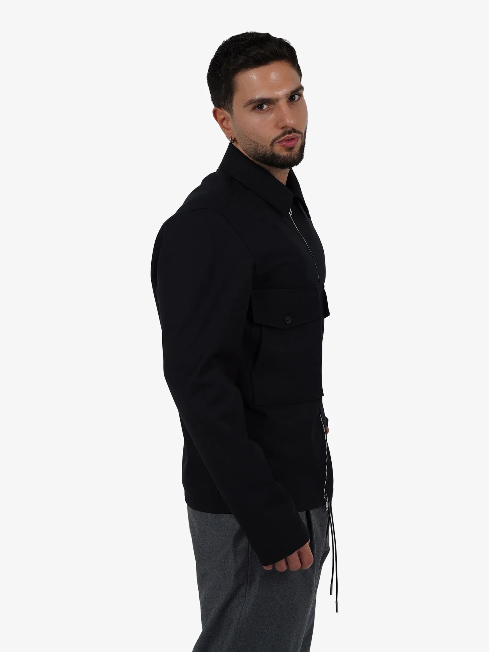 Camicia Zip S130 uomo nero