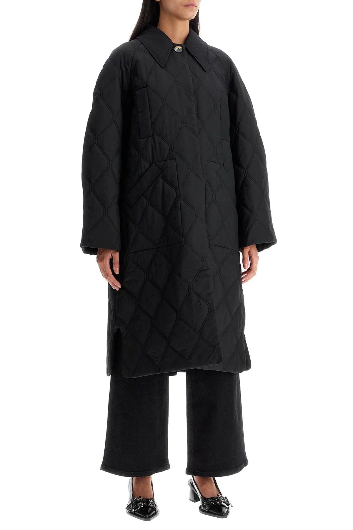 Cappotto imbottito trapuntato lungo ganni