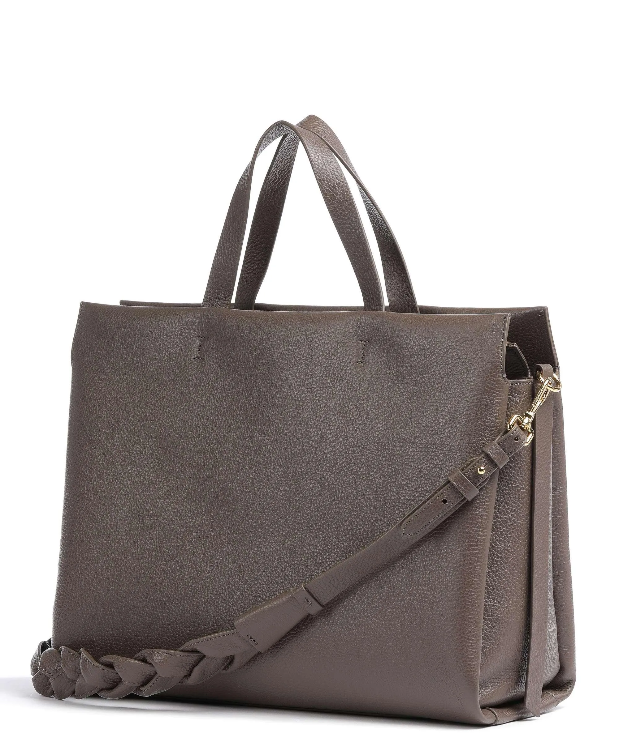  Coccinelle Boheme Borsa a mano pelle di vacchetta grana marrone  