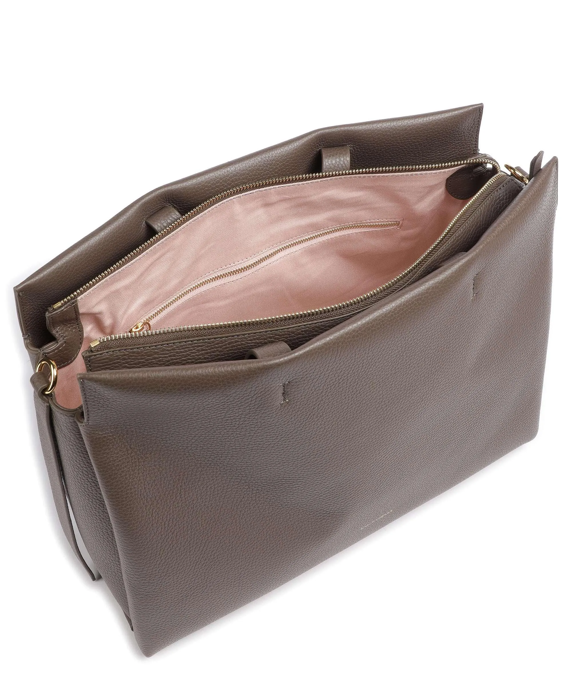  Coccinelle Boheme Borsa a mano pelle di vacchetta grana marrone  