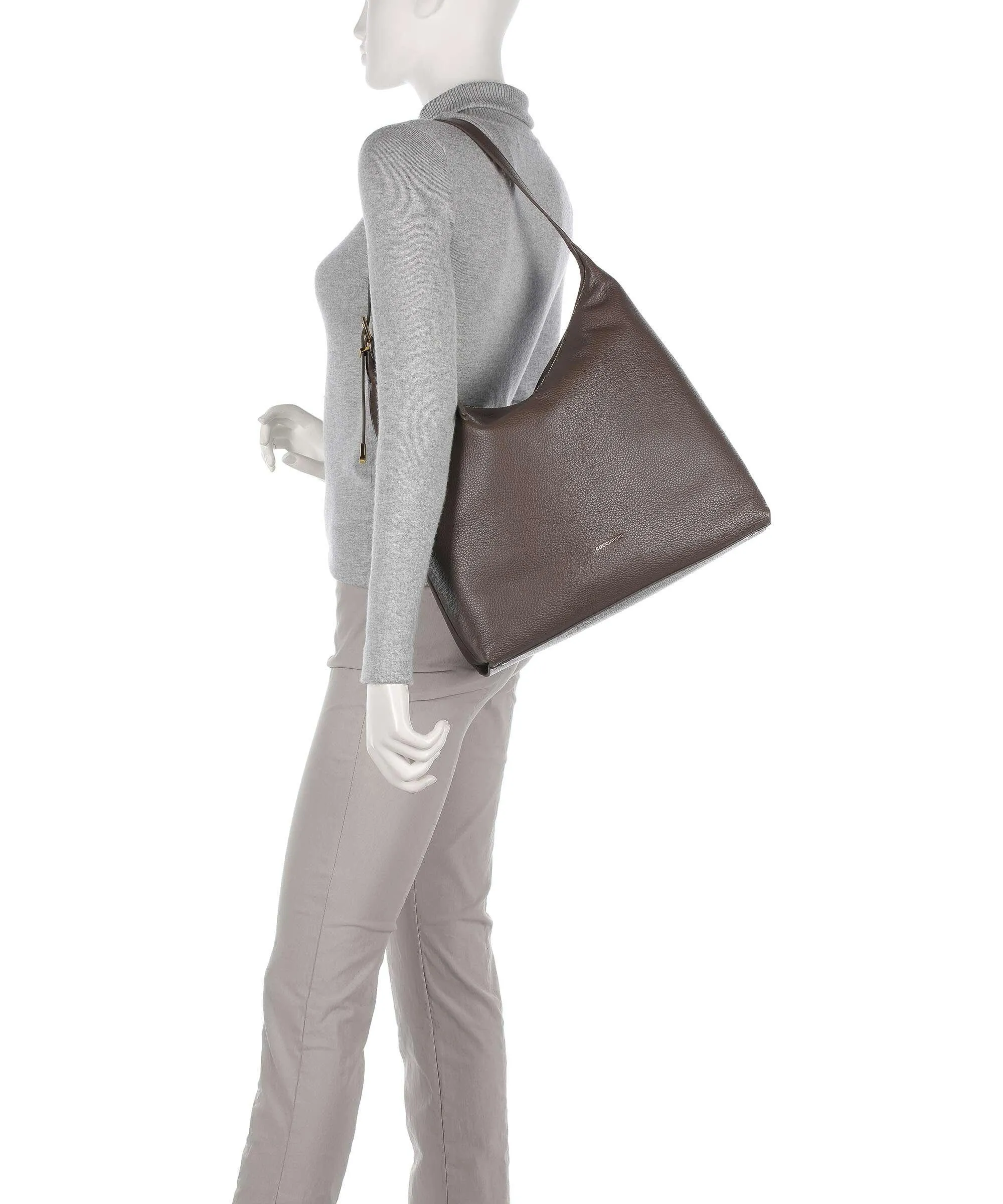  Coccinelle Gleen Borsa hobo pelle granulata marrone  
