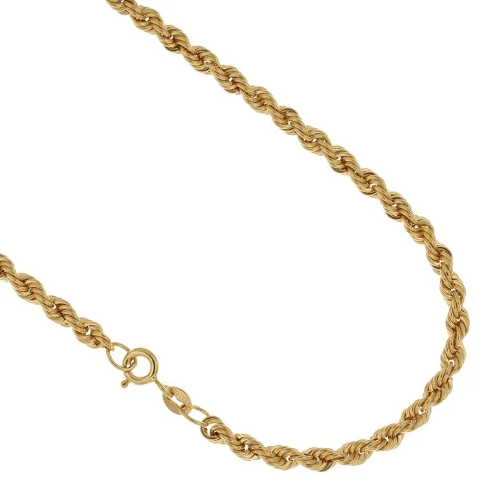 Collana a corda - fune 70 cm larga 3,20 mm in oro 18kt