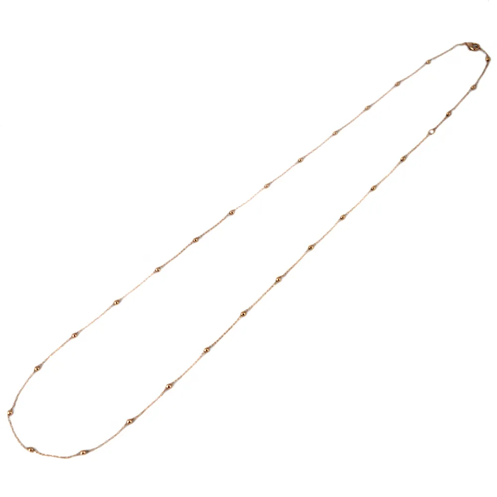 Collana lunga in argento rosata