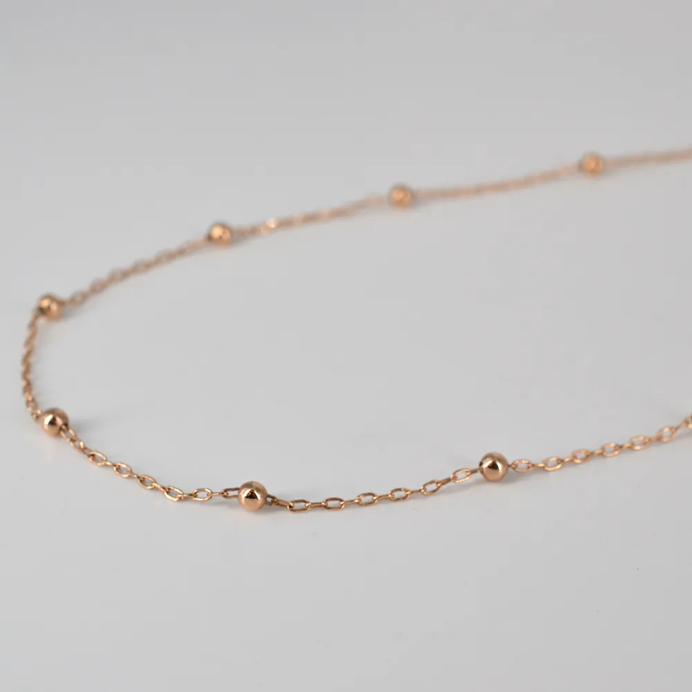 Collana lunga in argento rosata