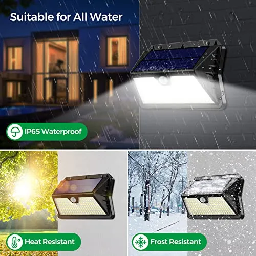 Faro LED Esterno con Pannello Solare, Luce Solare LED Esterno con Sensore di Movimento, 185 LED/3 Modos Lampada Solare da Estern