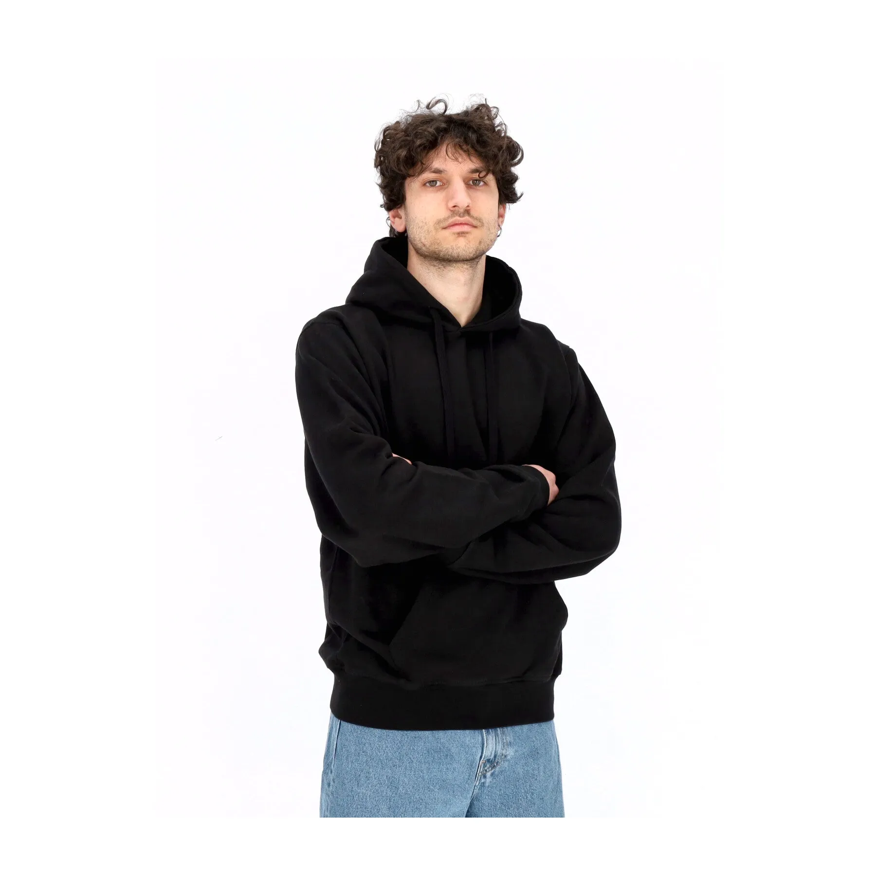 Felpa Leggera Cappuccio Uomo Hank Back Rings Hoodie Black