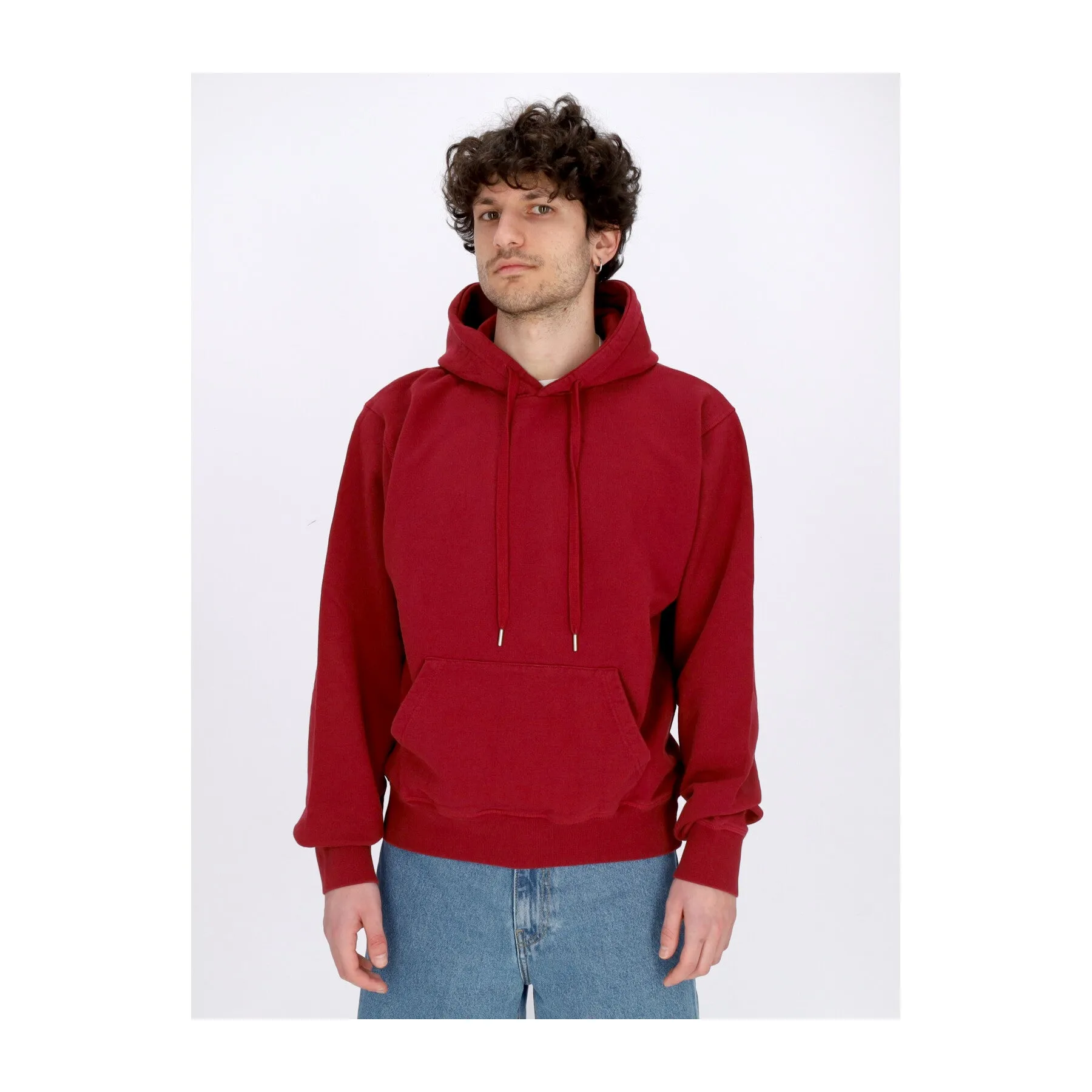 Felpa Leggera Cappuccio Uomo Hank Back Rings Hoodie Bordeaux