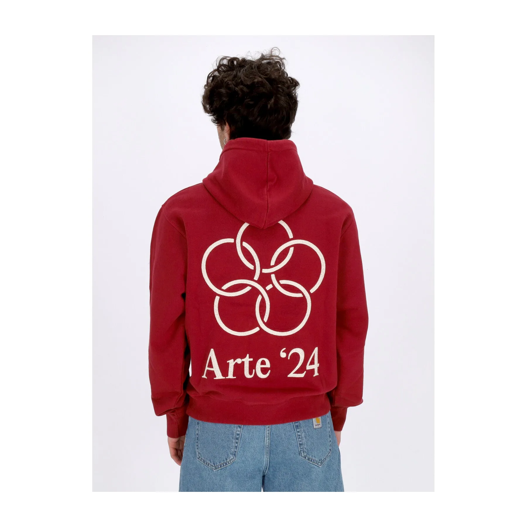 Felpa Leggera Cappuccio Uomo Hank Back Rings Hoodie Bordeaux