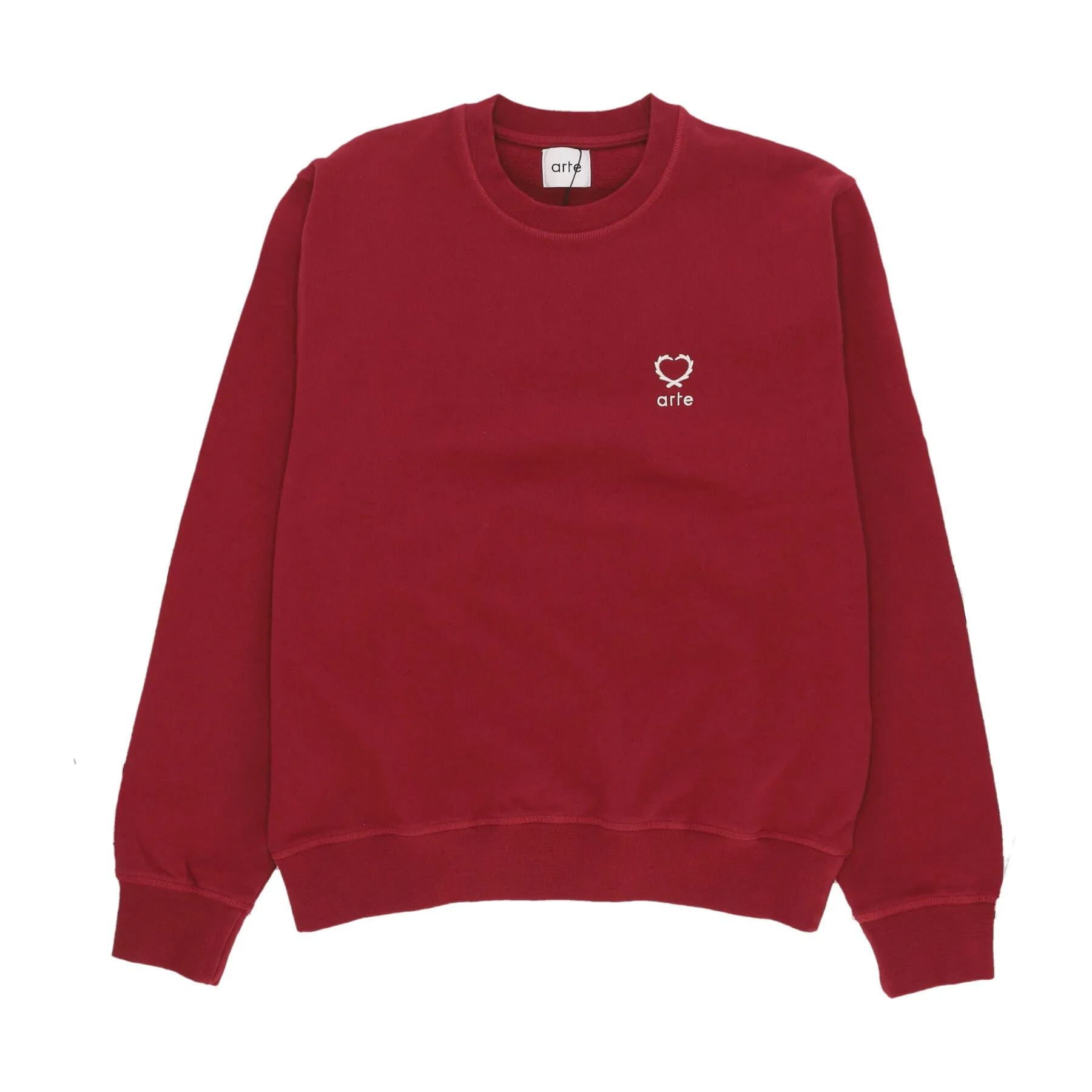 Felpa Leggera Girocollo Uomo Carlos Small Heart Crewneck Bordeaux