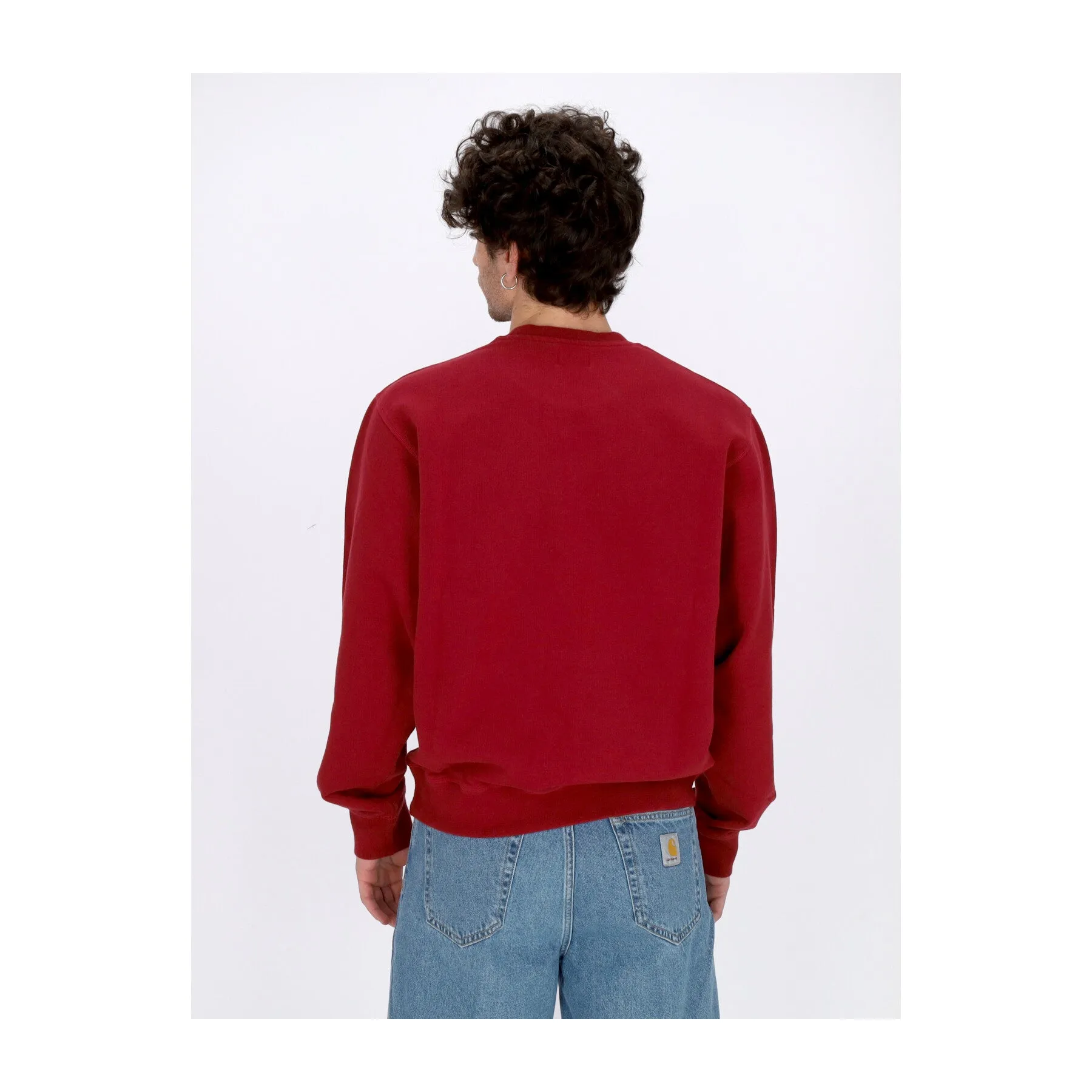 Felpa Leggera Girocollo Uomo Carlos Small Heart Crewneck Bordeaux