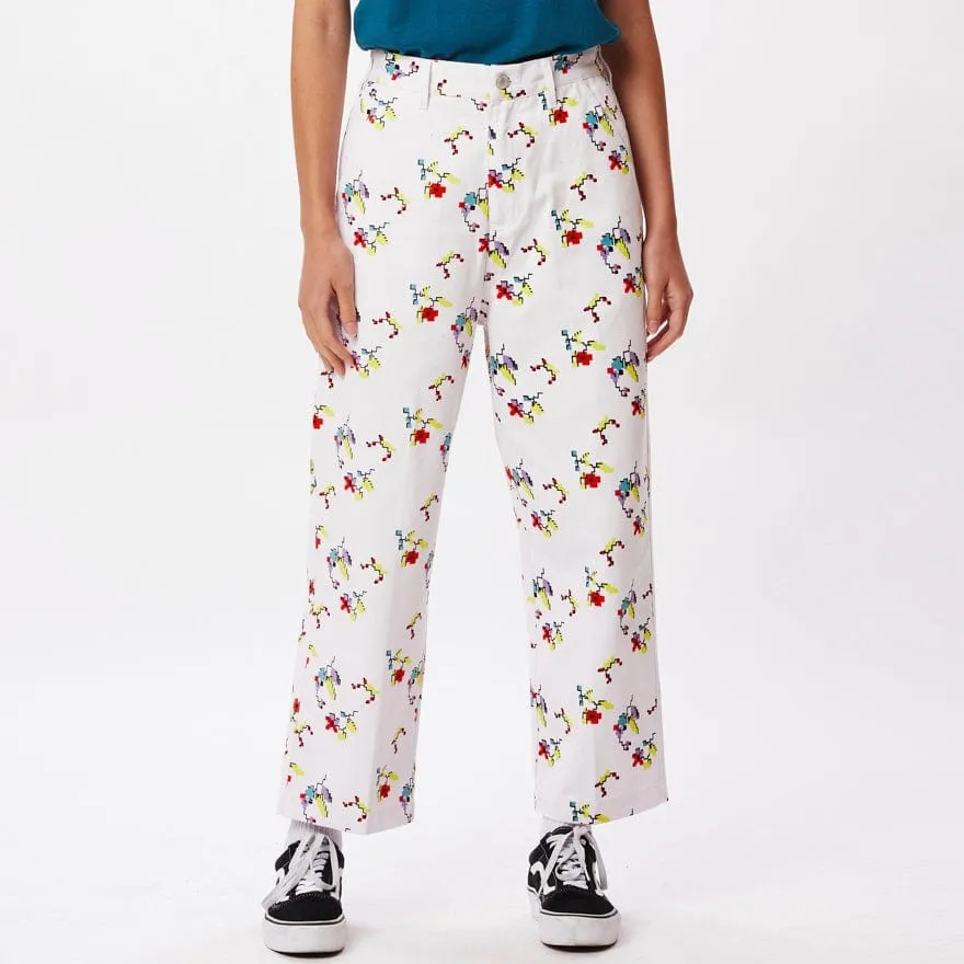 FLORAL CARPENTER PANT - WHITE MULTI