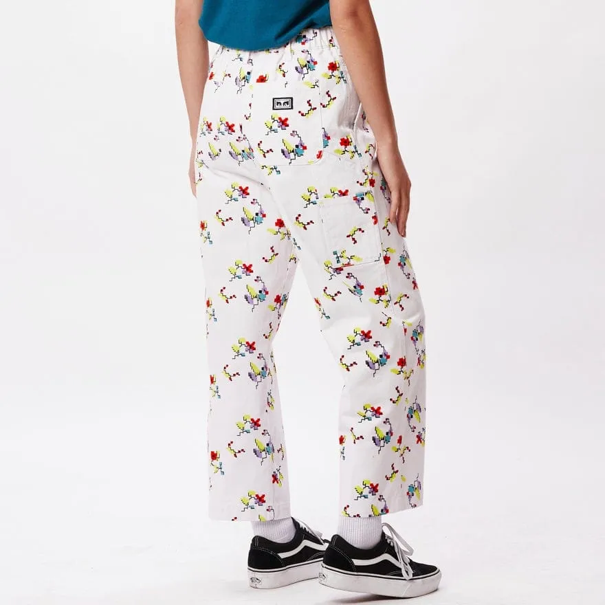 FLORAL CARPENTER PANT - WHITE MULTI