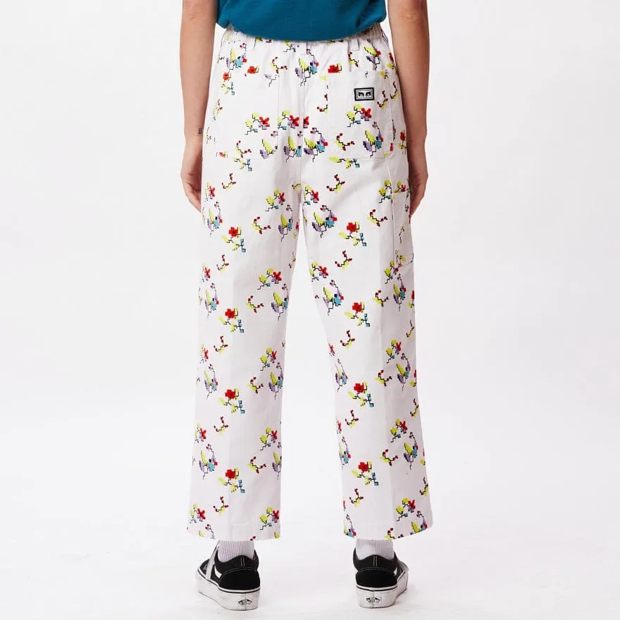 FLORAL CARPENTER PANT - WHITE MULTI